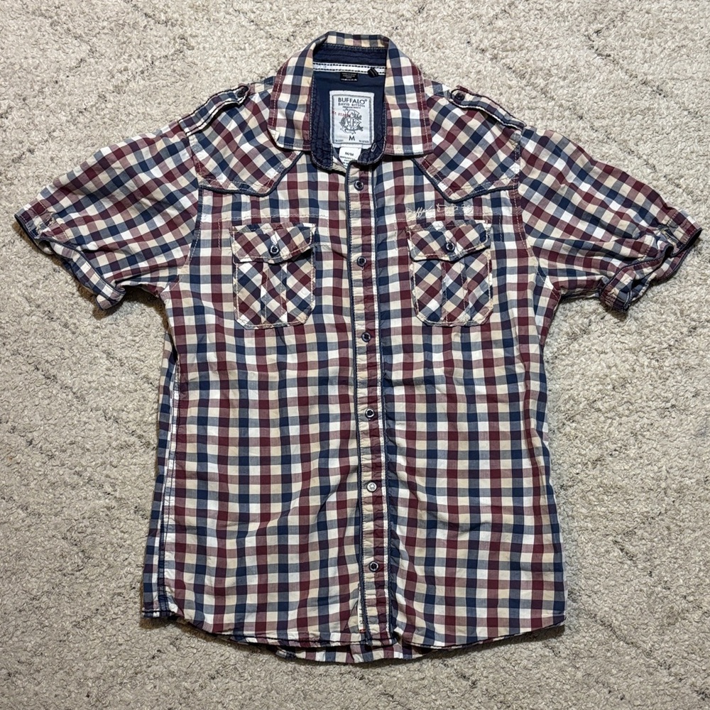 Buffalo David Bitton Men's Plaid Button-Down Shirt - Red, Blue, White